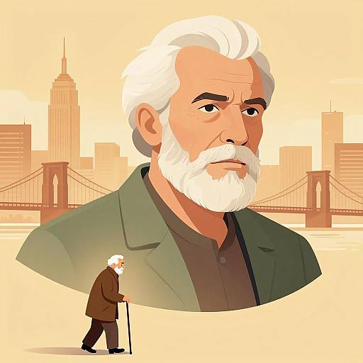 Urban Scene with Two Distinct Figures