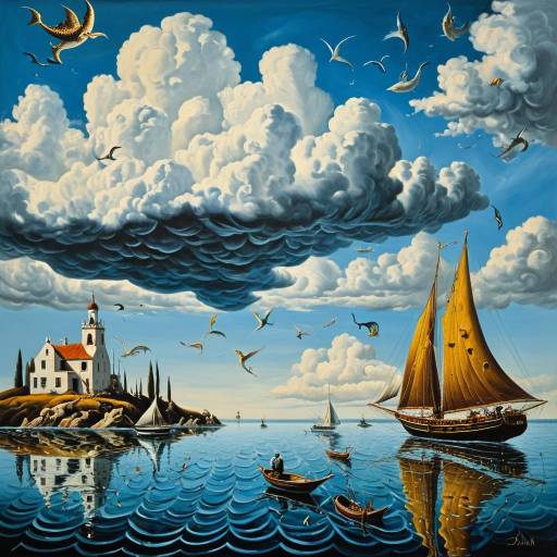 Surrealistic Sailboats and Cloud Homes