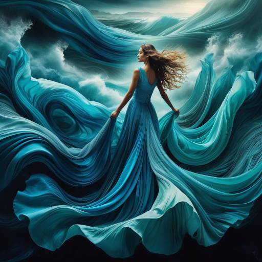 Surreal Ocean Depths with Flowing Fabrics
