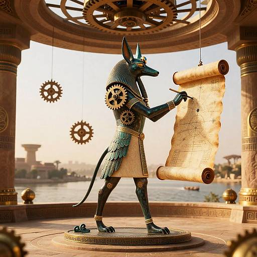 Clockwork Thoth Inscribing Star Maps