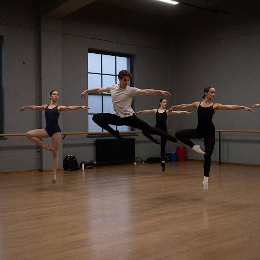 Dimly Lit Industrial Dance Rehearsal