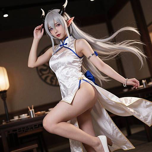 Nian from Arknights in Chinese Dress