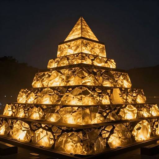 Ethereal Luminescent Pyramid at Night