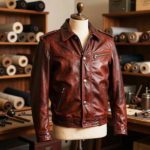 Vintage Leather Jacket on Mannequin