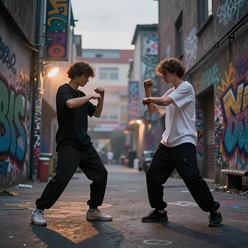 Vibrant Street Dance in Urban Alley