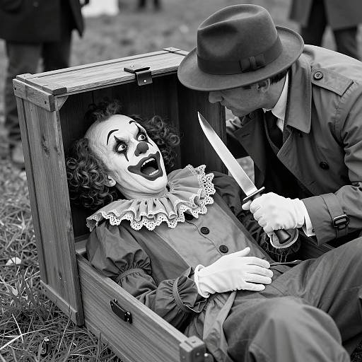 Dramatic Noir Clown Encounter