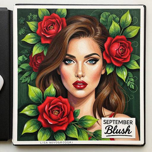 Vibrant Floral Digital Portrait