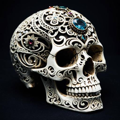 Intricate Ornate Decorative Skull with Jewels