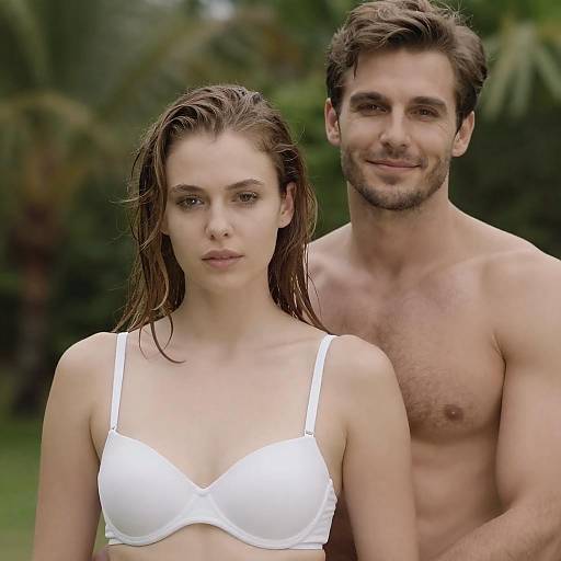 Couple Portrait Amidst Lush Greenery
