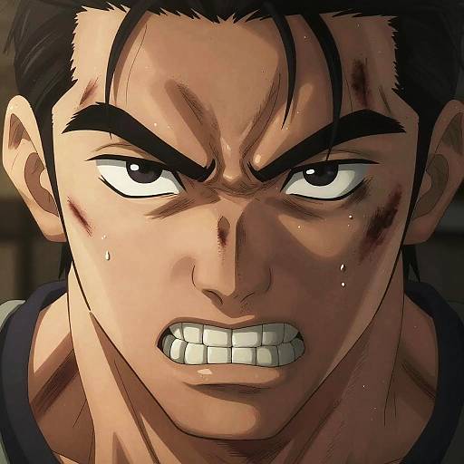 Baki Intense Rage Close-Up
