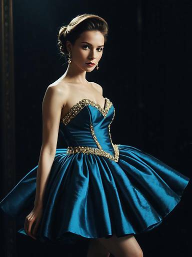 Elegant Cinematic Mini Ball Gown Portrait