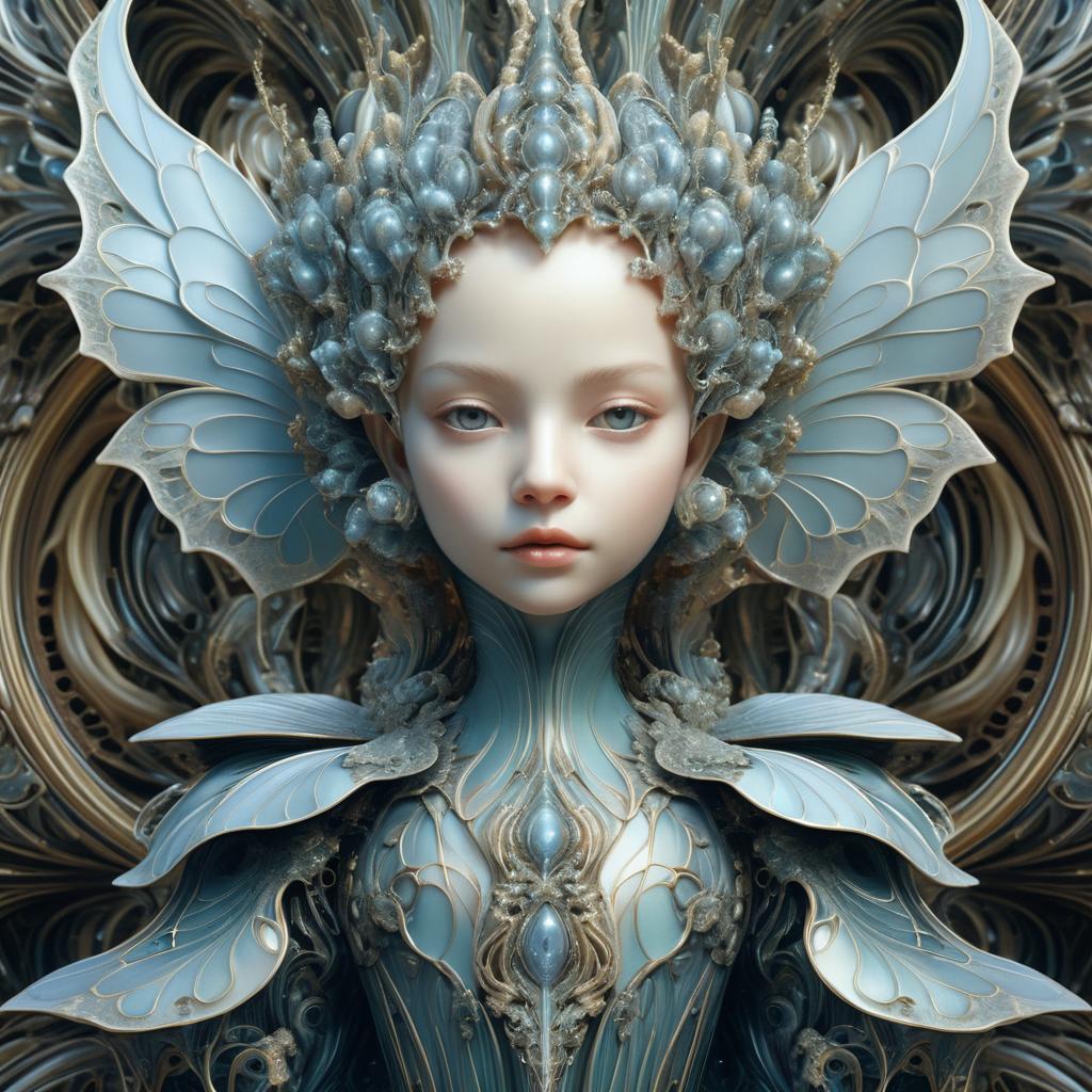 Elegant Cherub Alien Robot Portrait