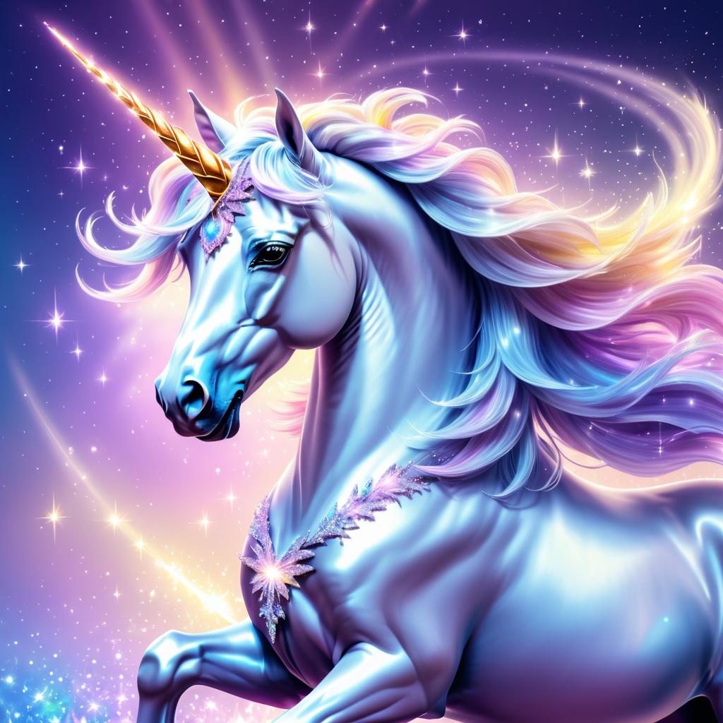 Radiant Unicorn in Ethereal Fantasy Scene