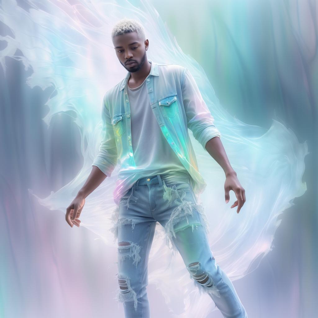 Ethereal Ghostly Man in Pastel Hues