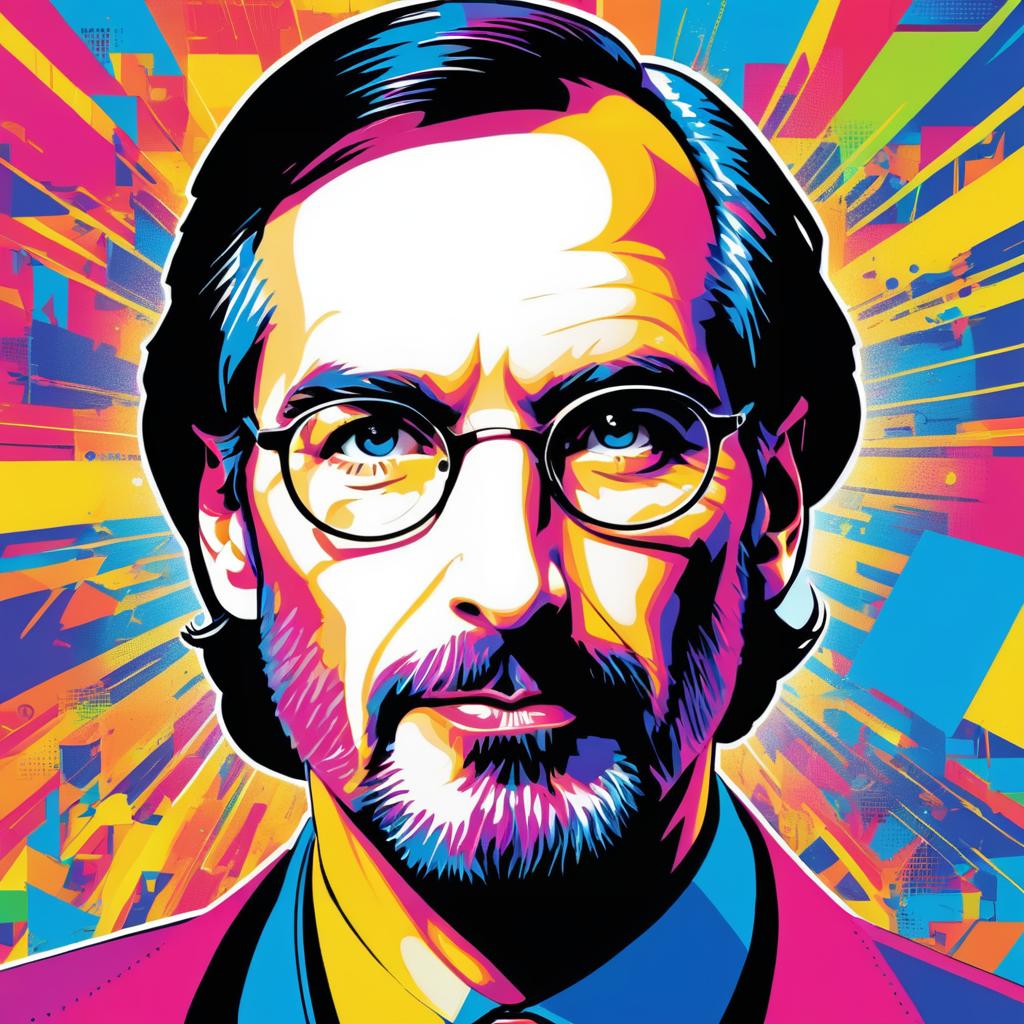 Vibrant Pop Art Portrait of Steve Jobs