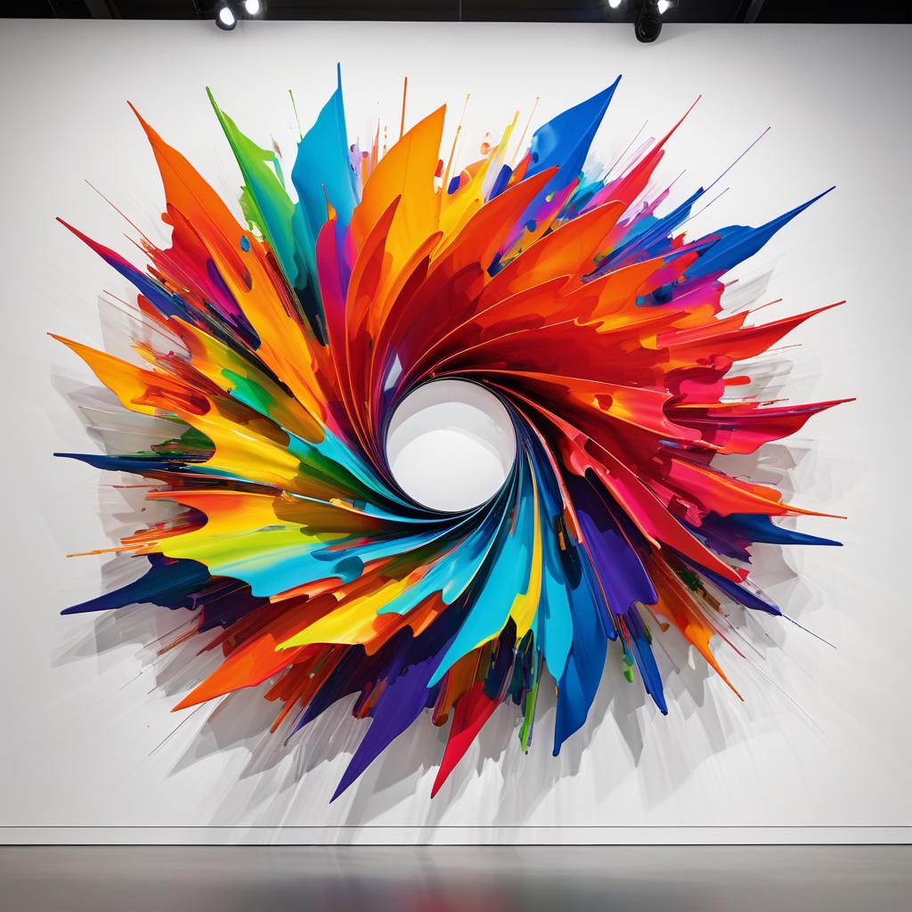 Vibrant Abstract Art in Modern Gallery