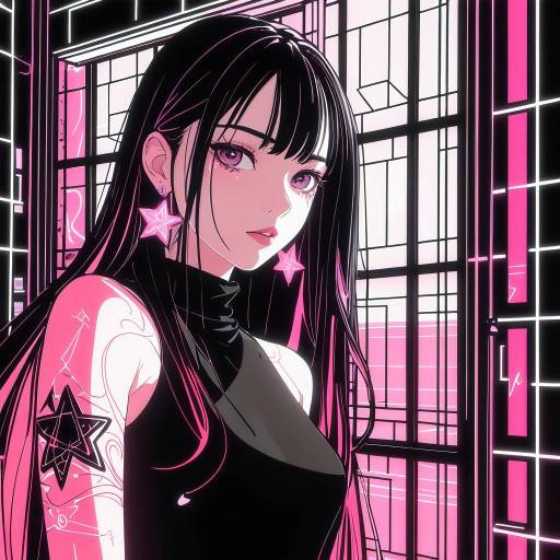 Vibrant Anime Portrait of a Young Woman