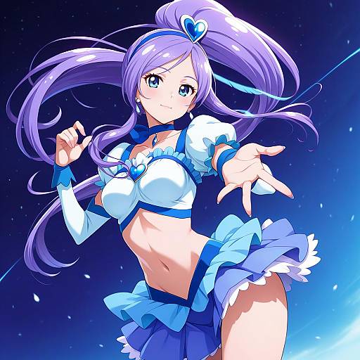 Illustration of Aono miki, precure in the style of Katatsuka kouji