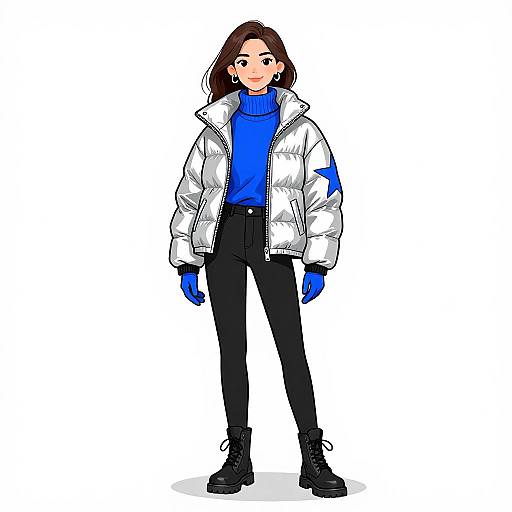 Stylish Woman in Winter Sportswear