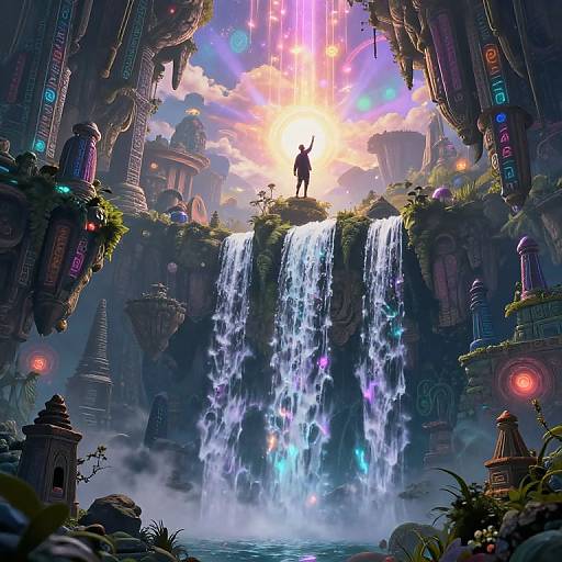 Surreal Dreamscape with Floating Islands