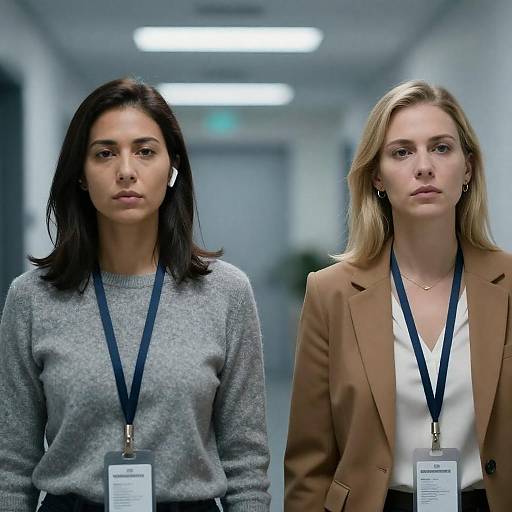 Office Hallway Portrait of Two Women