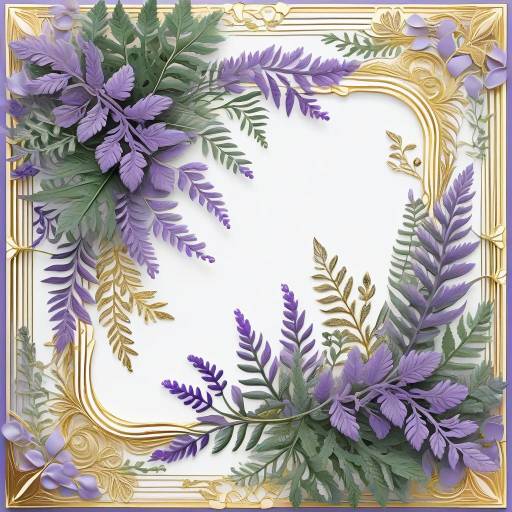 Whimsical Art Deco Fern Frame Design