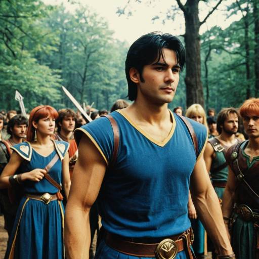 Fantasy warriors in forest