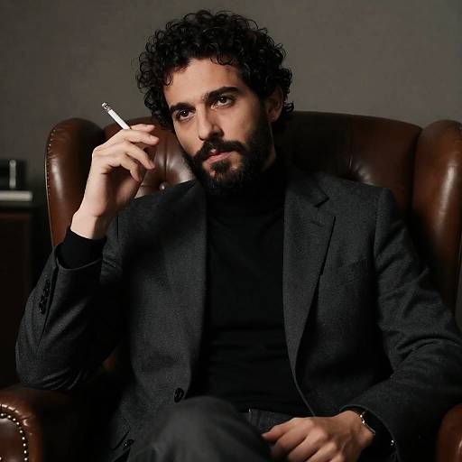 Intense Portrait of a Bearded Man