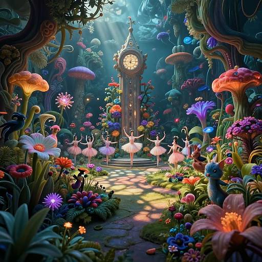 Surreal Bug's-Eye Bioluminescent Garden