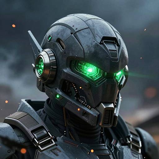 Futuristic Sci-Fi Battle Helmet