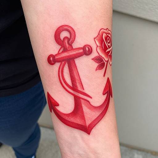 Vintage Red Sailor Forearm Tattoo