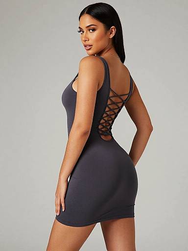 Stylish Woman in Cutout Mini Dress