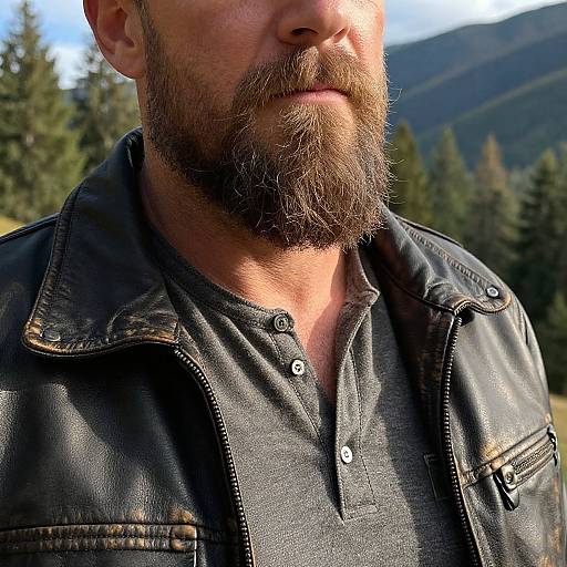 Rugged Outdoorsman with Detailed Goatee