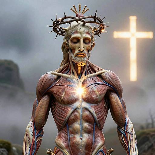 Realistic Sacred Heart with Divine Glow