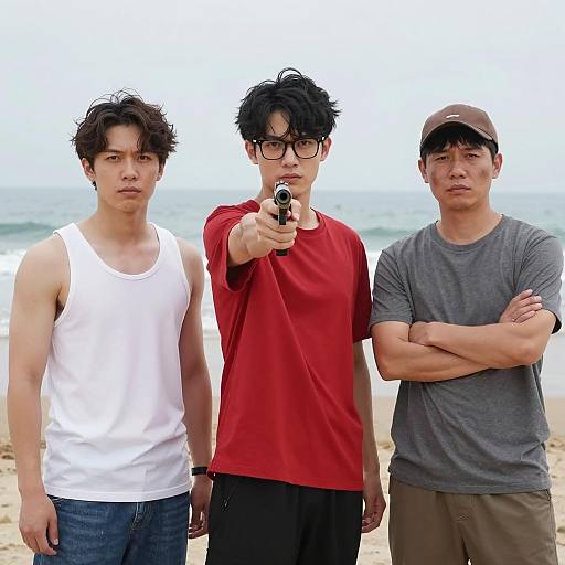 Intense Beach Standoff Scene