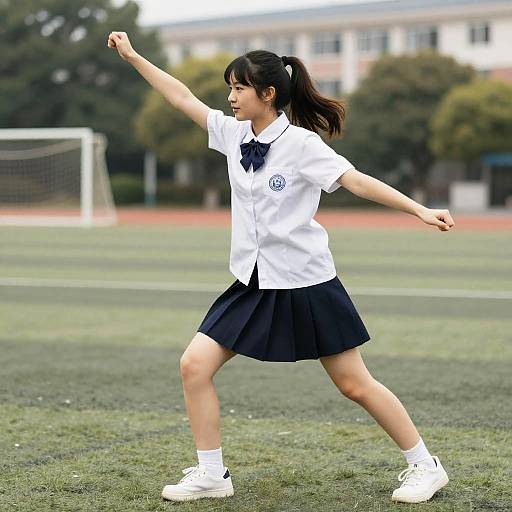 Photorealistic Student in Dynamic Action Pose
