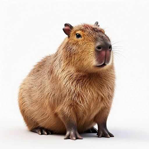 Charming Oversized Capybara Sitting Relaxed