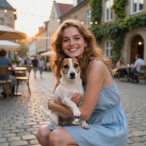 Joyful Moments in a European Square