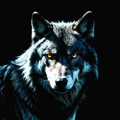 Luminous Shadow Wolf Portrait Luminous Shadow Wolf Portrait