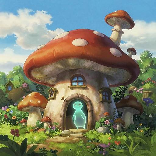Anime Will-o'-Wisp in Mushroom House