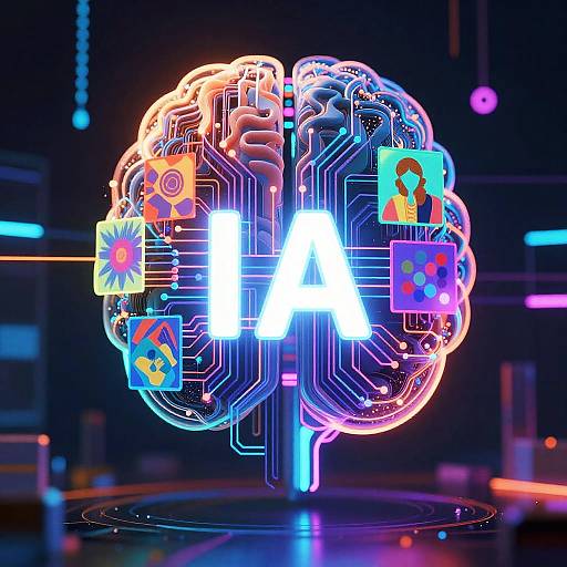 Abstract AI Brain Generating Images