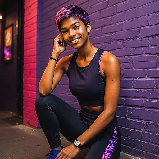 Vibrant Pixie Cut Fitness Photoshoot Vibrant Pixie Cut Fitness Photoshoot