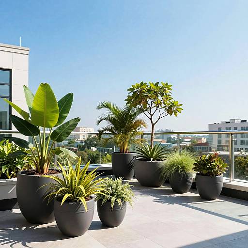 Modern Urban Rooftop Garden Scene