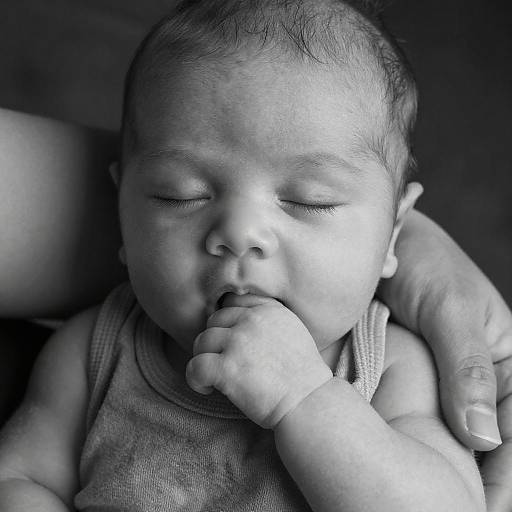Tender Moment: Baby Sleeping in Hand