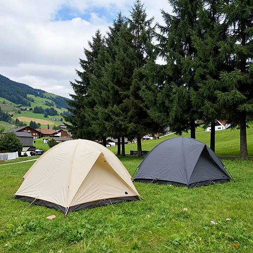 Cozy Tents in Lush Green Landscape