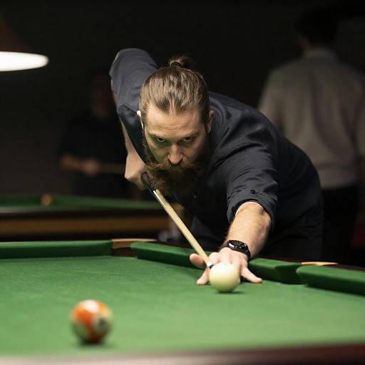 Intense Pool Game in Dim Light