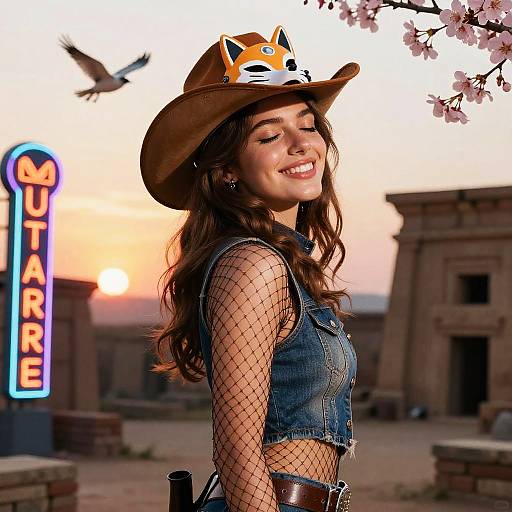 Cowgirl Sunset: Hyper-Realistic Masterpiece