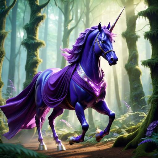 Majestic Unicorn in Enchanted Forest Majestic Unicorn in Enchanted Forest
