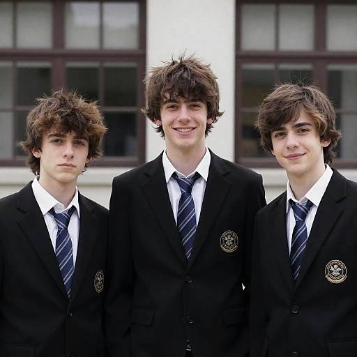 Portrait of Three Young Men in Blazers