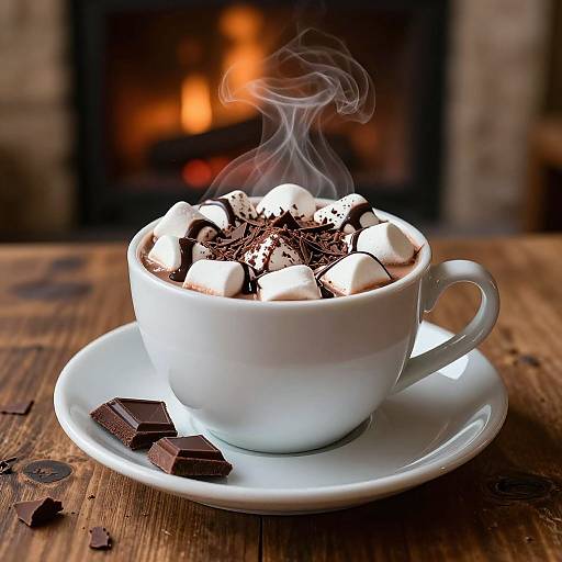 Cozy Close-Up of Gourmet Hot Chocolate